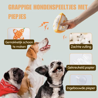 Hondenspeelgoed – Mandarijn – Pluche Speeltje – Voor Kleine en Middelgrote Honden