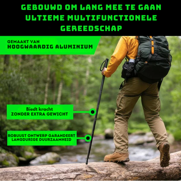 Opvouwbare Wandelstok – Multifunctioneel – Voor Wandelen en Outdoor Activiteiten