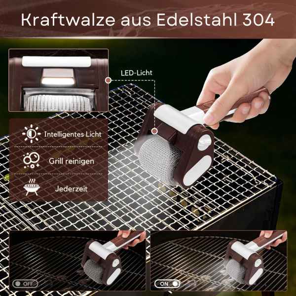 Elektrische Grillborstel – RVS – Snel en Efficiënt – Voor BBQ's en Grillroosters