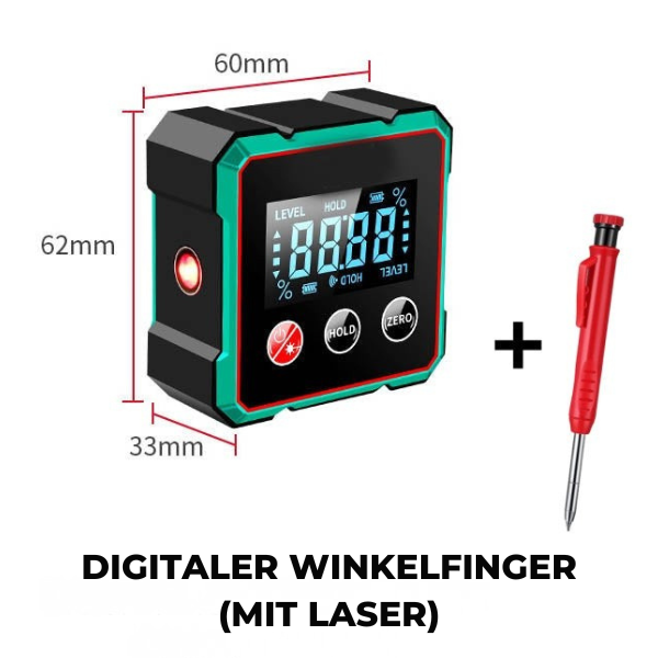 Digitale hoekmeter – magnetisch – met elektronisch laser – voor metingen en installatie