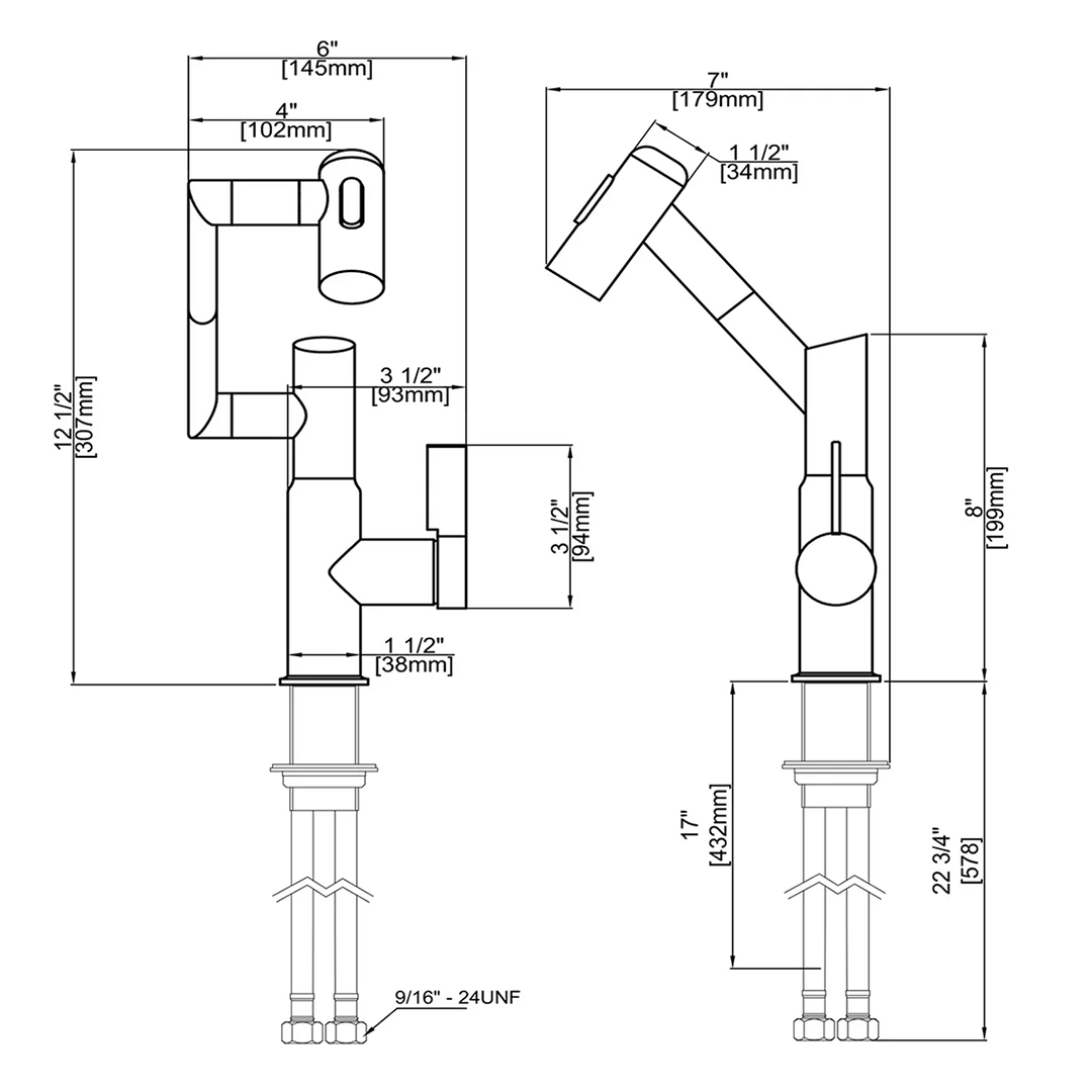 Keukenkraan – Verstelbare Handdouche – Modern Design – Voor Keuken