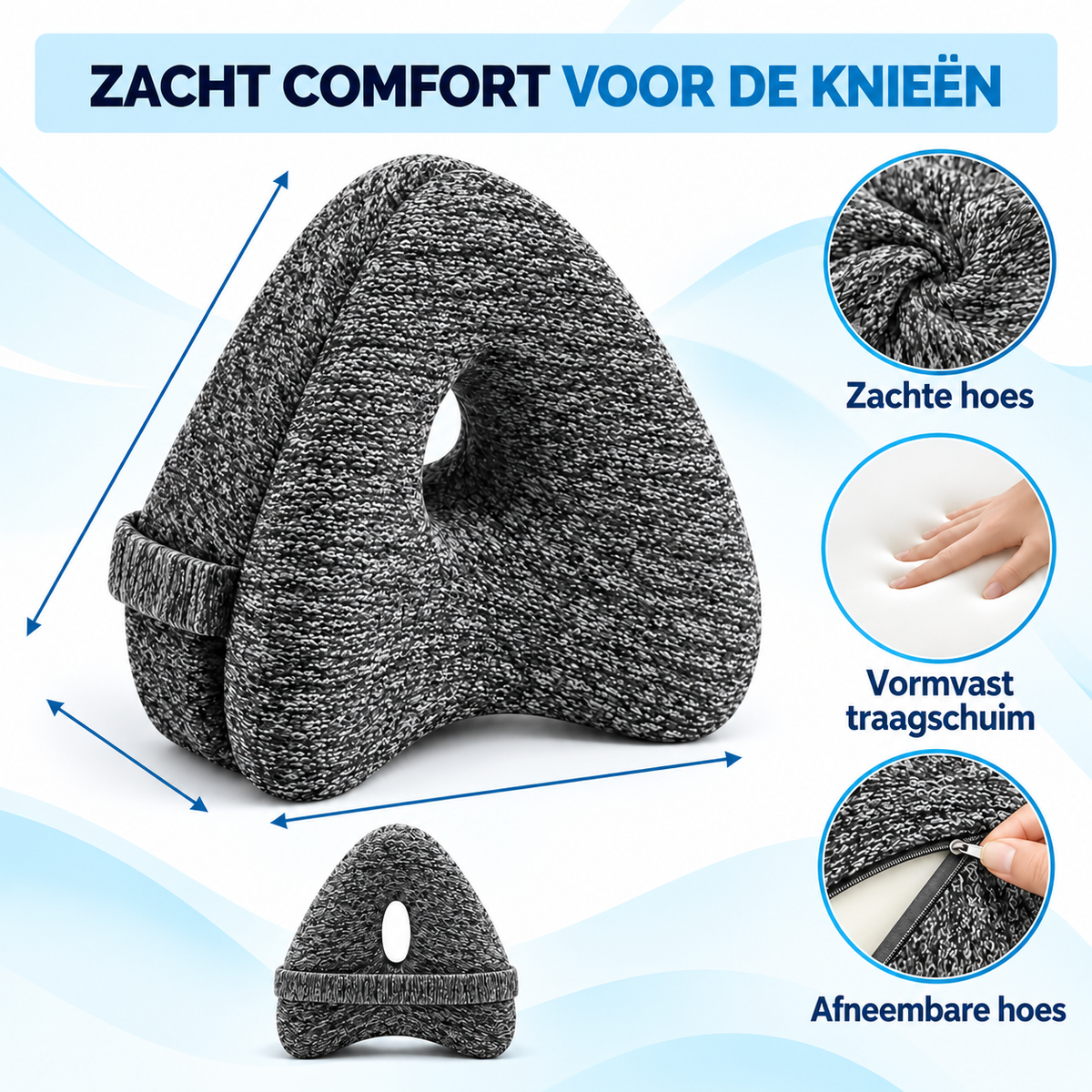 Fittershape Ergonomisch Kniekussen – memory foam & verstelbaar