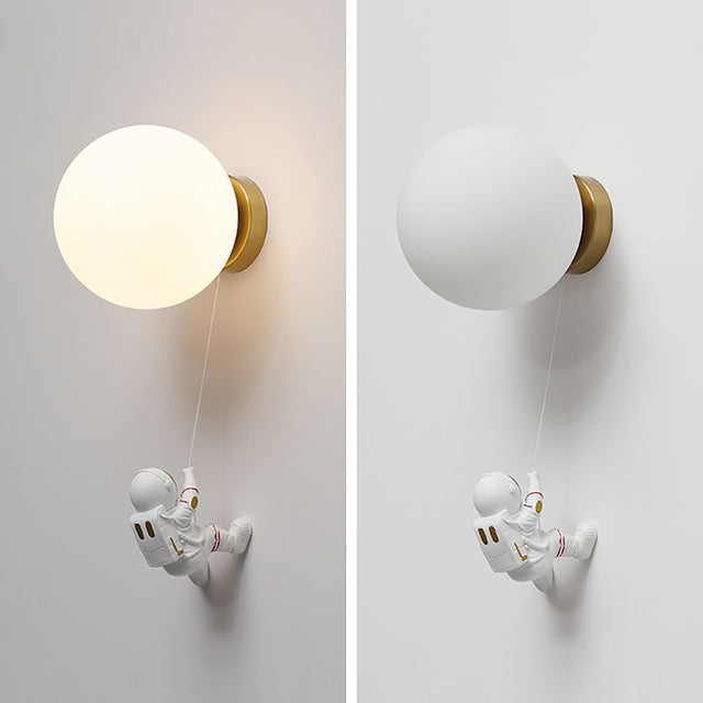 12W LED Kinderwandlampen voor Slaapkamer Astronaut Maan Wandkandelaar voor Jongenskamer Planeet Ster Projector Verlichting Ruimtevaarder Nordic Nachtkastje Wandlamp voor Meisjes Ki