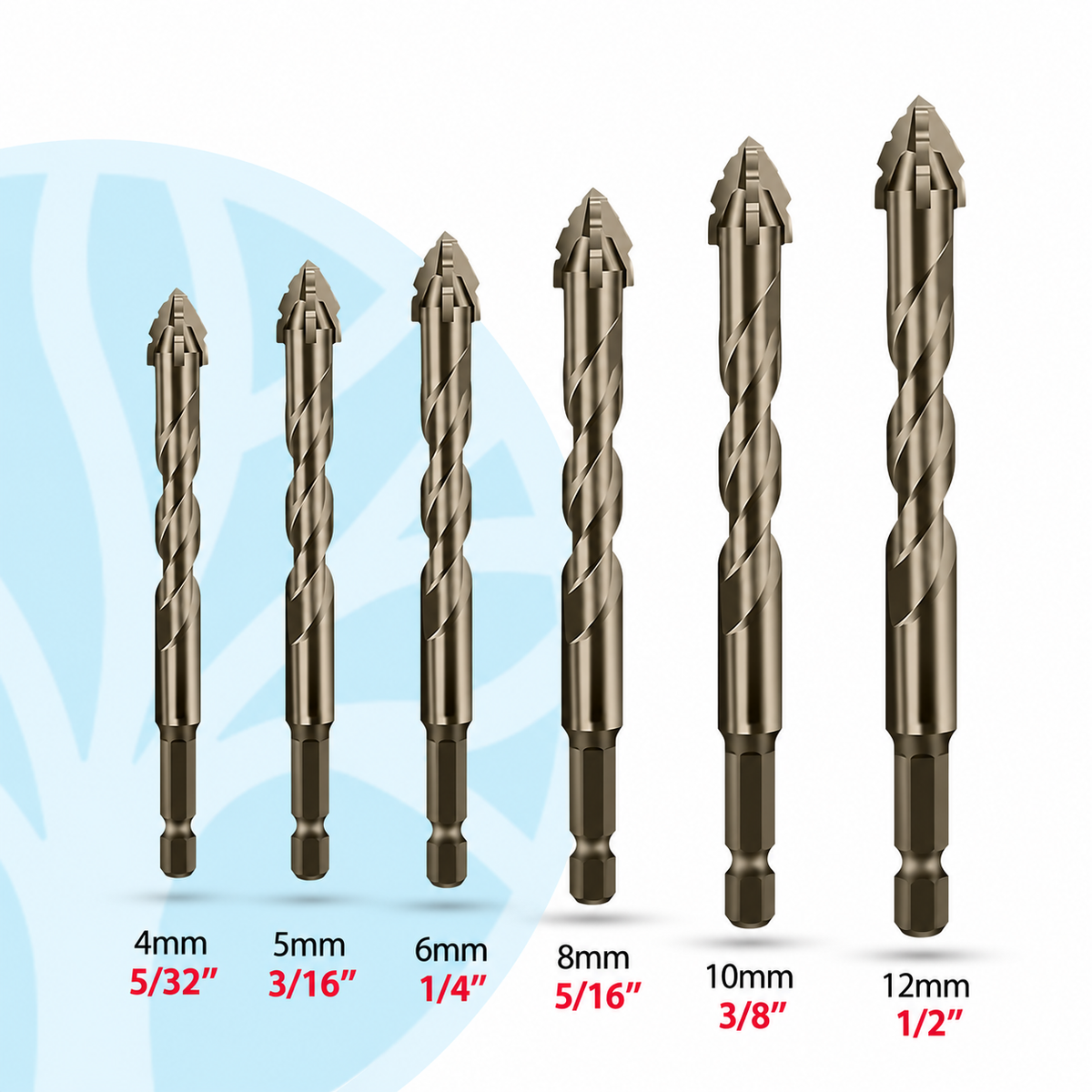 Fittershape Four-Blade Serrated Drill Bit – 4 maten set
