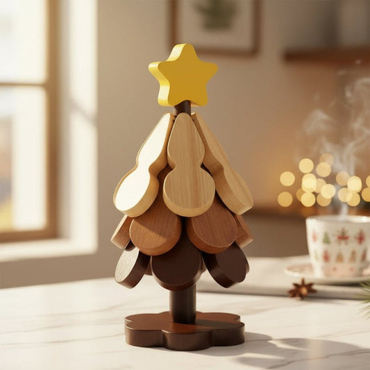Houten Onderzetters – Kerstboom Design – Set van 3 – Functioneel en Decoratief