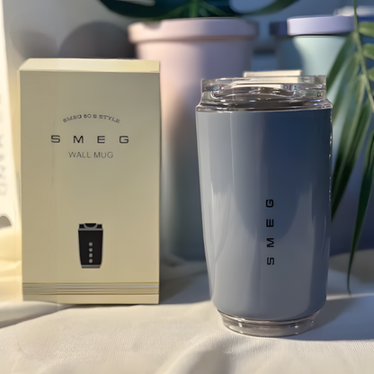 Smeg drinkbeker – roestvrij staal – lekvrij deksel – voor onderweg