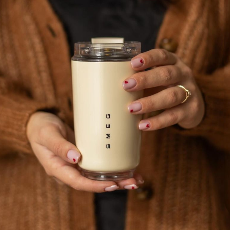 Smeg drinkbeker – roestvrij staal – lekvrij deksel – voor onderweg