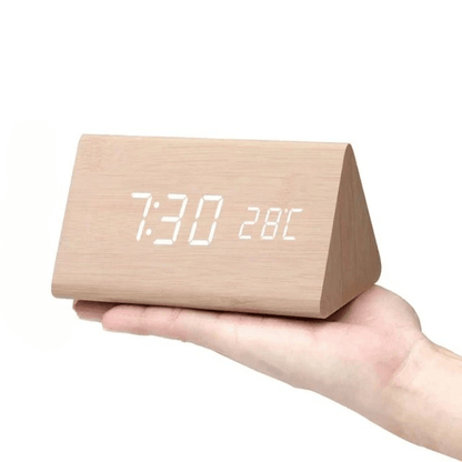 Digitale Klok – Temperatuurweergave – Houten Design – Voor Bureau