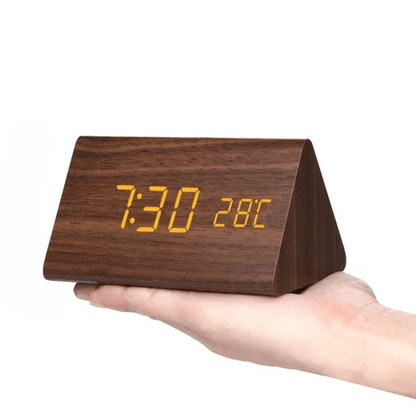 Digitale Klok – Temperatuurweergave – Houten Design – Voor Bureau