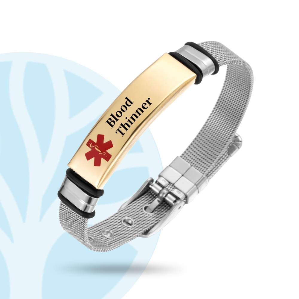 Fittershape Medical Alert ID Bracelet – roestvrij staal voor heren & dames