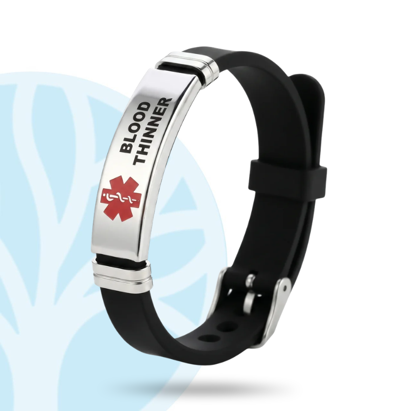 Fittershape Blood Thinner Bracelet – medische alertheid met silicone band
