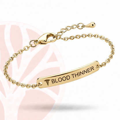 Fittershape Blood Thinner Bracelet – goudkleurig voor stijl & veiligheid