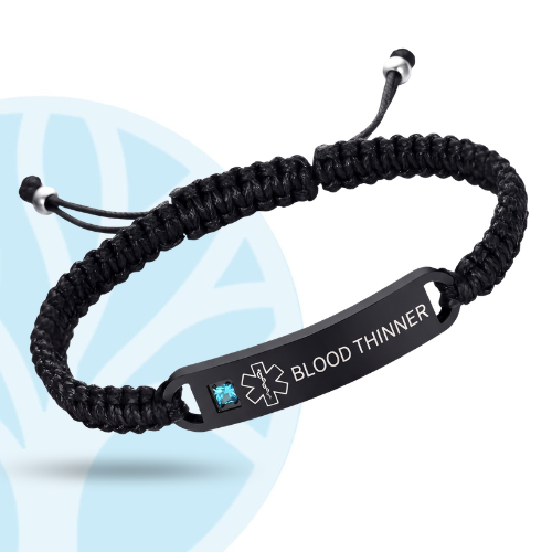 Fittershape Blood Thinner Medical Alert ID Bracelet – voor heren & dames