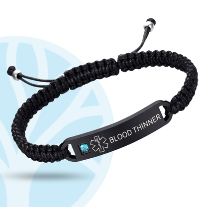 Fittershape Blood Thinner Medical Alert ID Bracelet – voor heren & dames