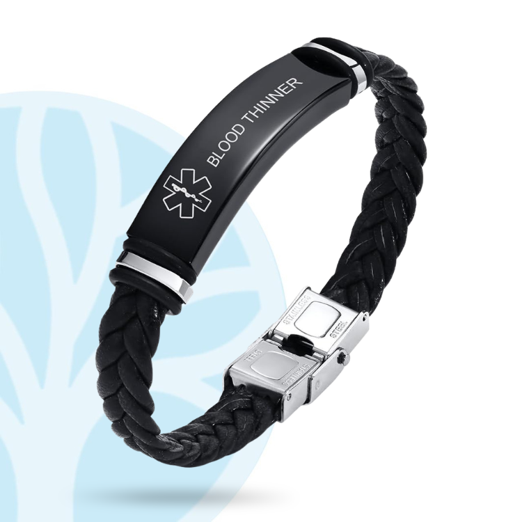Fittershape Blood Thinner Medical Alert ID Bracelet – voor heren