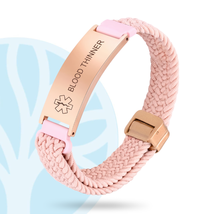 Fittershape Blood Thinner Medical Alert Bracelet – verstelbaar & waterbestendig