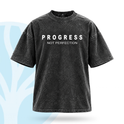 Fittershape Progress Not Perfection Gym Shirt – fitted met stretch