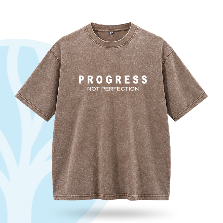 Fittershape Progress Not Perfection Gym Shirt – fitted met stretch