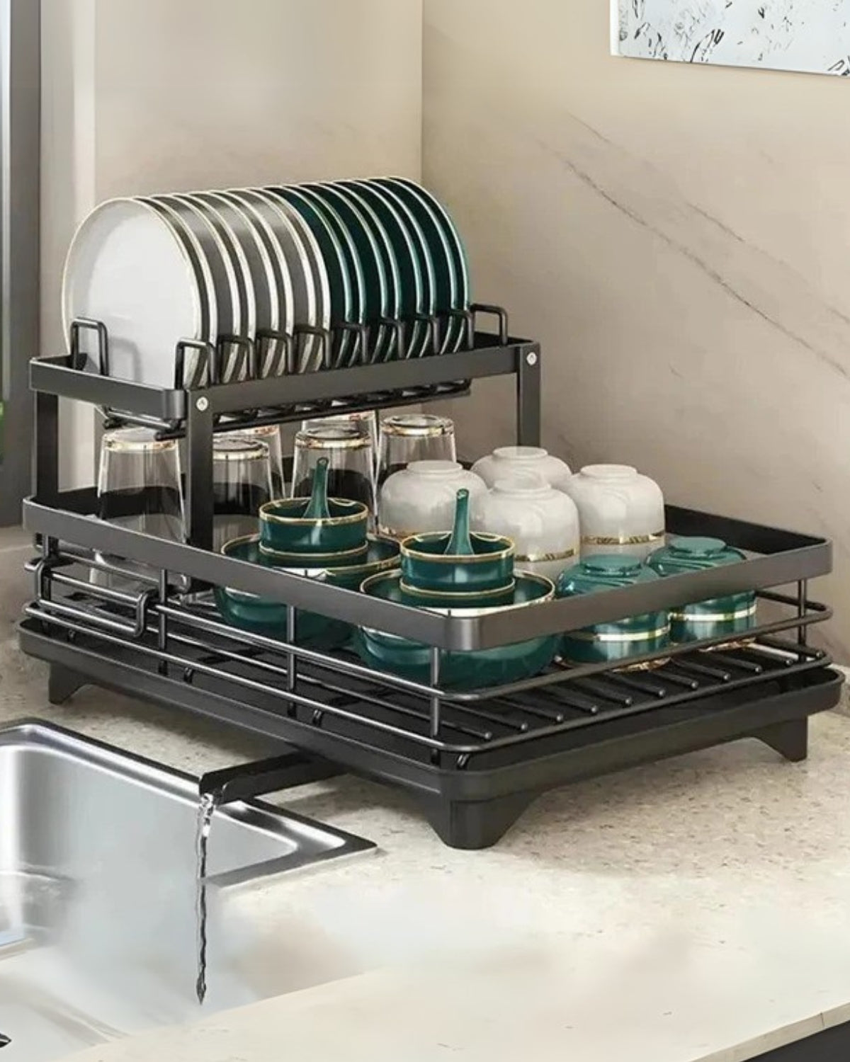 Droogrek voor borden – Luxe Afwasdroogrek met Slimme Organisatie
