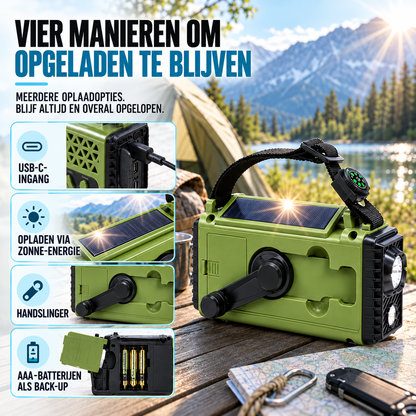 Fittershape Noodradio – slinger, zonne-energie & powerbank