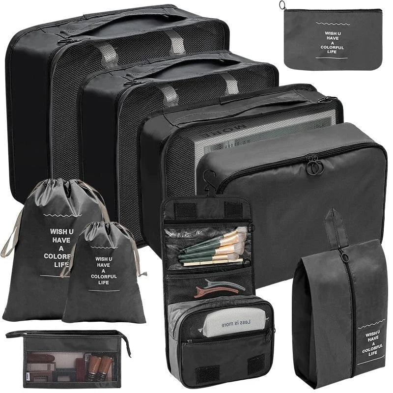 Reisorganizers – set van 7 en 10 – waterdichte opbergtassen – voor kleding en accessoires