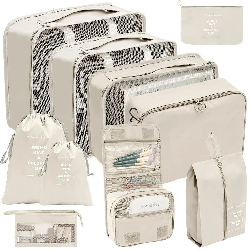 Reisorganizers – set van 7 en 10 – waterdichte opbergtassen – voor kleding en accessoires
