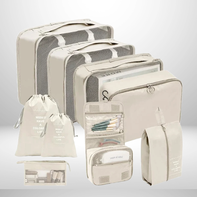 Reisorganizers – set van 7 en 10 – waterdichte opbergtassen – voor kleding en accessoires