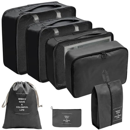 Reisorganizers – set van 7 en 10 – waterdichte opbergtassen – voor kleding en accessoires