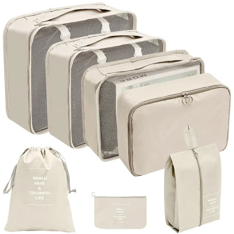 Reisorganizers – set van 7 en 10 – waterdichte opbergtassen – voor kleding en accessoires