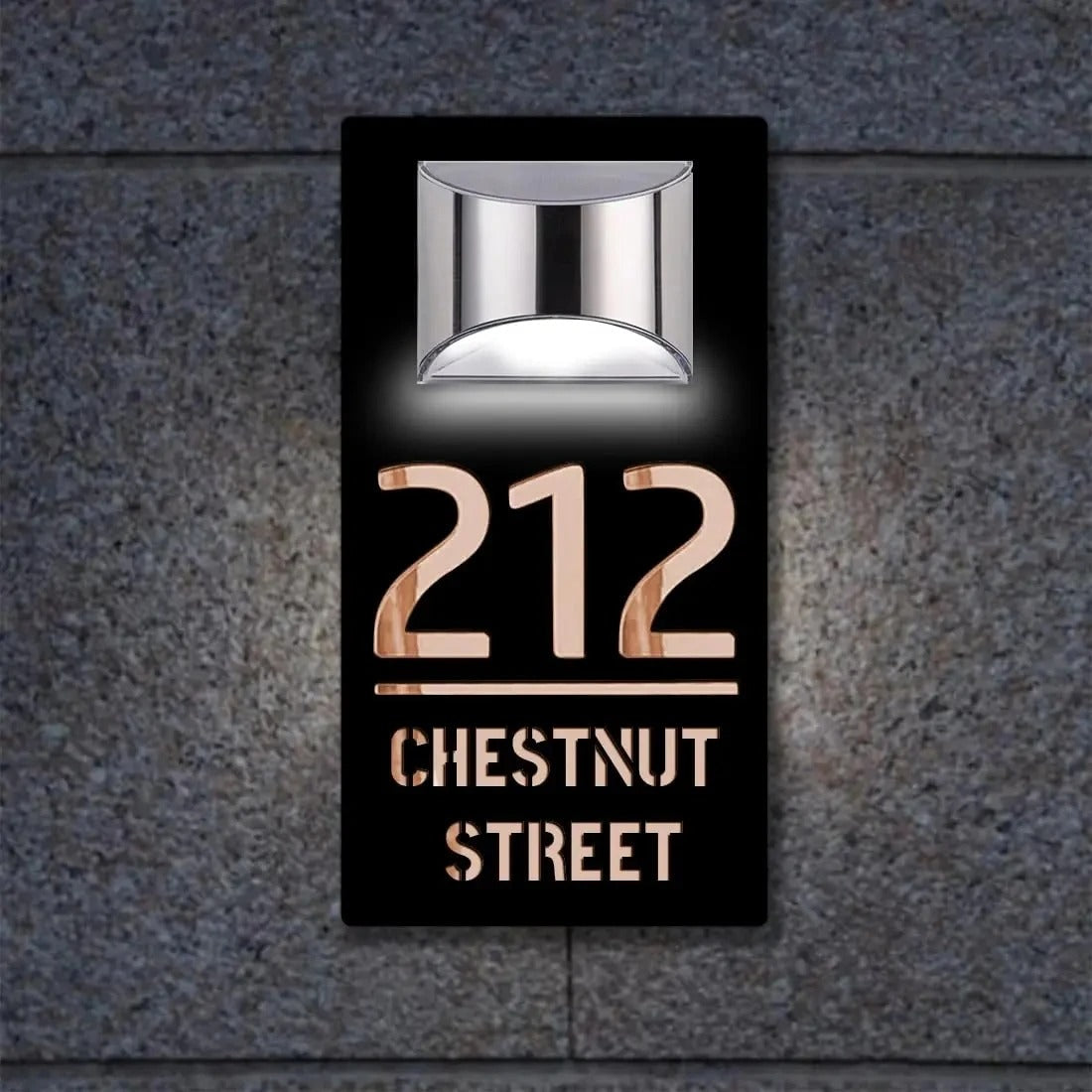 Adresbord met verlichting – Gepersonaliseerd – Zonne energie – Voor buitengebruik zonder kabels