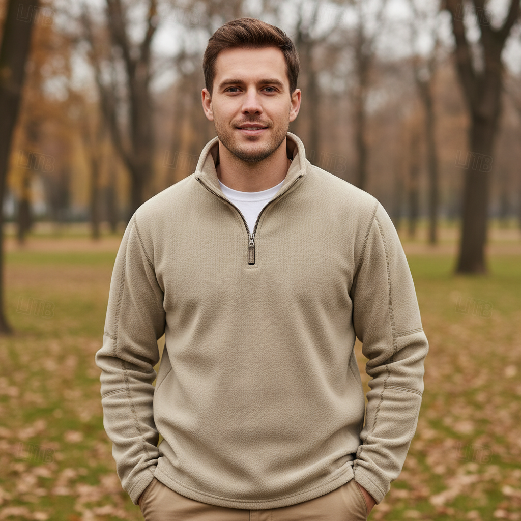 Heren Fleece Trui – Half Rits – Voor Koudere Dagen