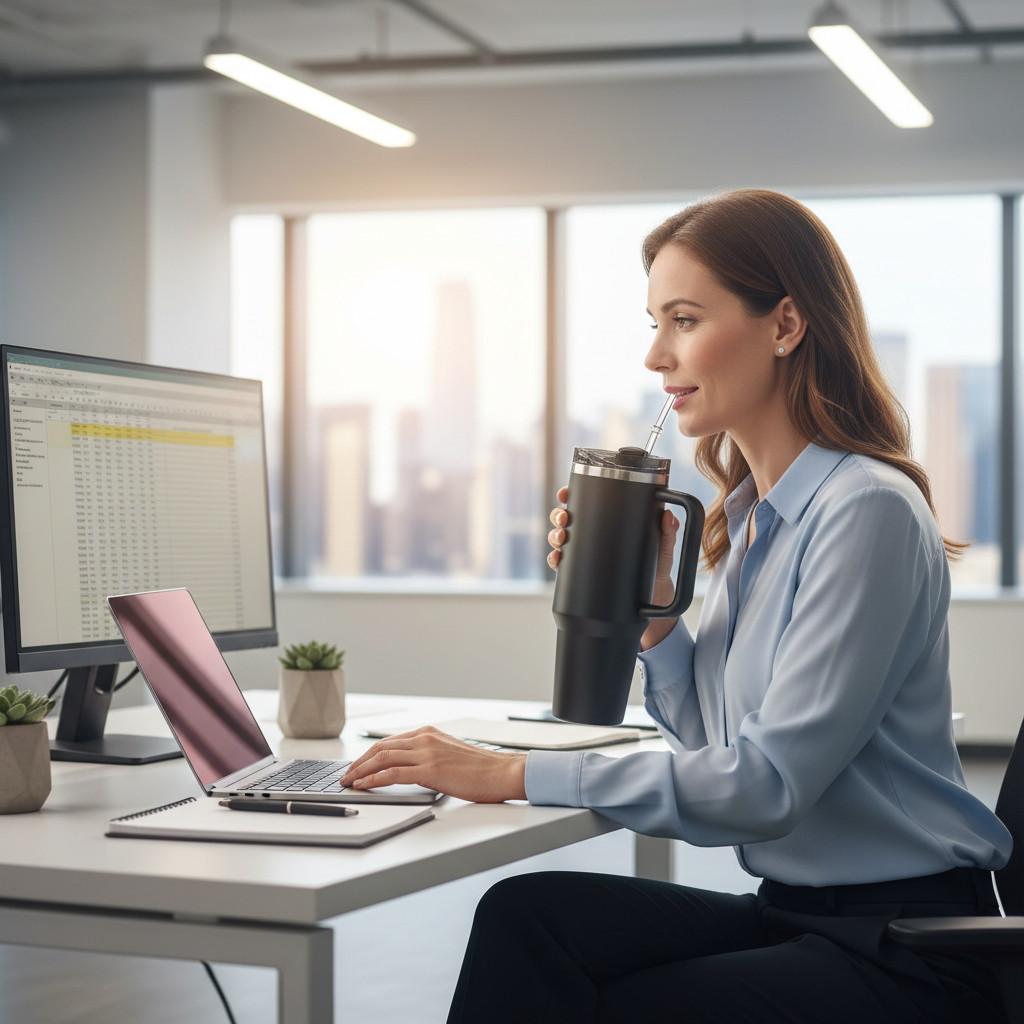 Thermosbeker – Dubbelwandig – Met Handgreep – Voor Dranken