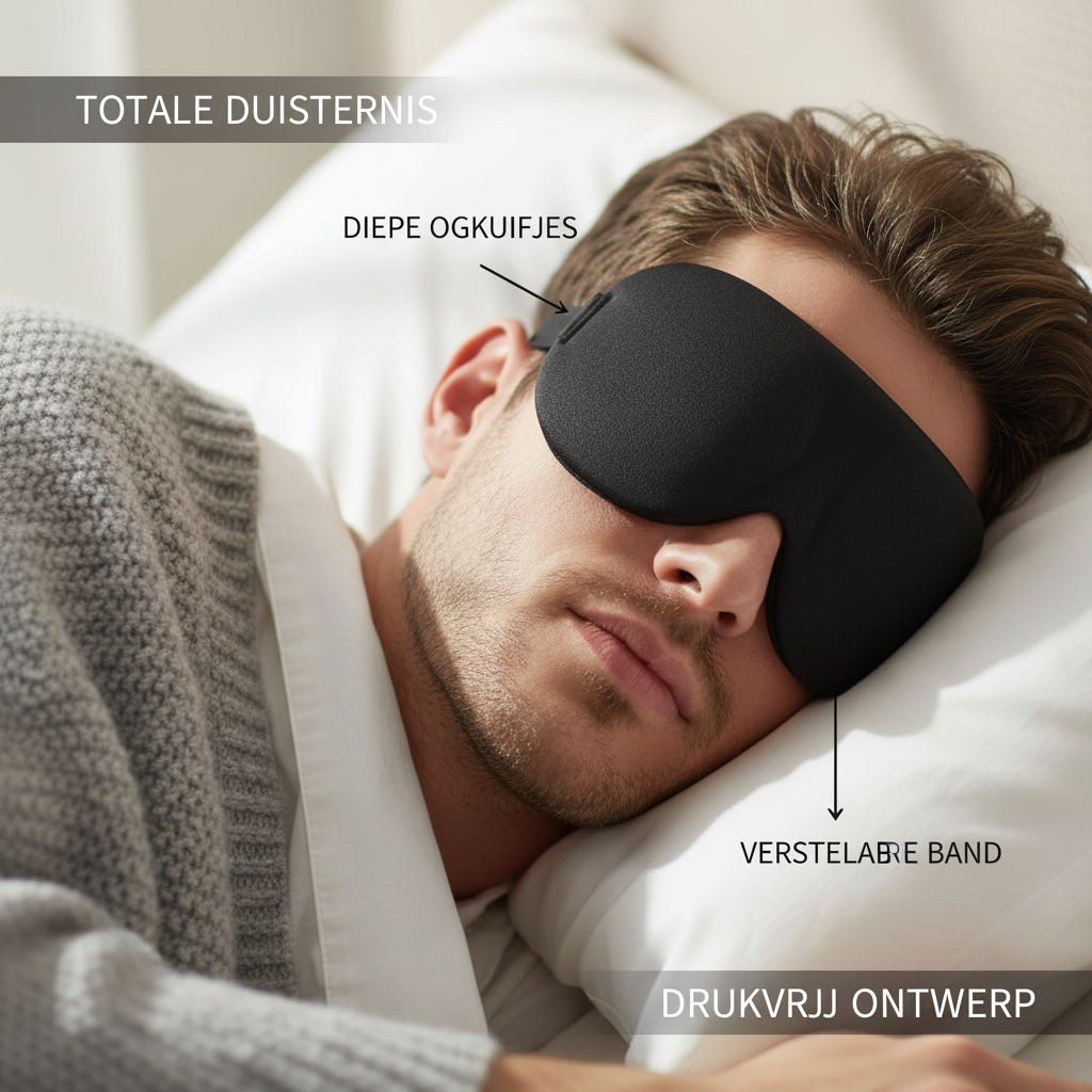 Oogmasker – Donker – Verstelbare Band – Voor Slaap en Ontspanning