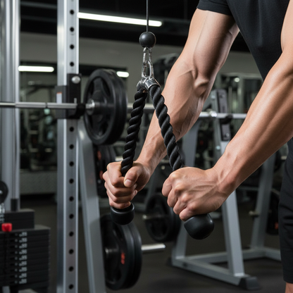 Triceps Touwgreep – Versterkt – Antislip Handvaten – Voor Triceps Machine