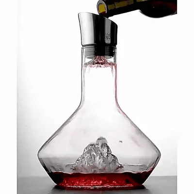 Wijnkaraf – Glas met metaalafwerking – Voor decanteren van wijn