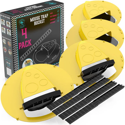 Muisval deksel – 4-pack – Veilige en Dierenvriendelijke Muisval voor Emmer