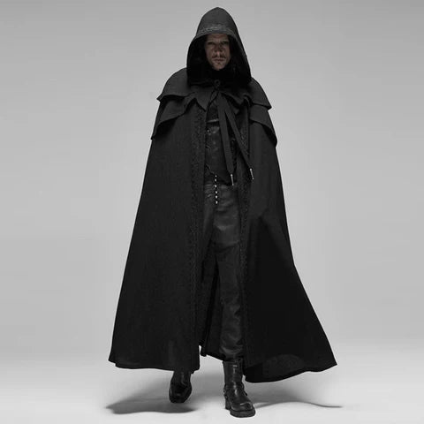 Zwarte Cape – Grote Kap – Gedetailleerd ontwerp – Voor cosplay of speciale gelegenheden