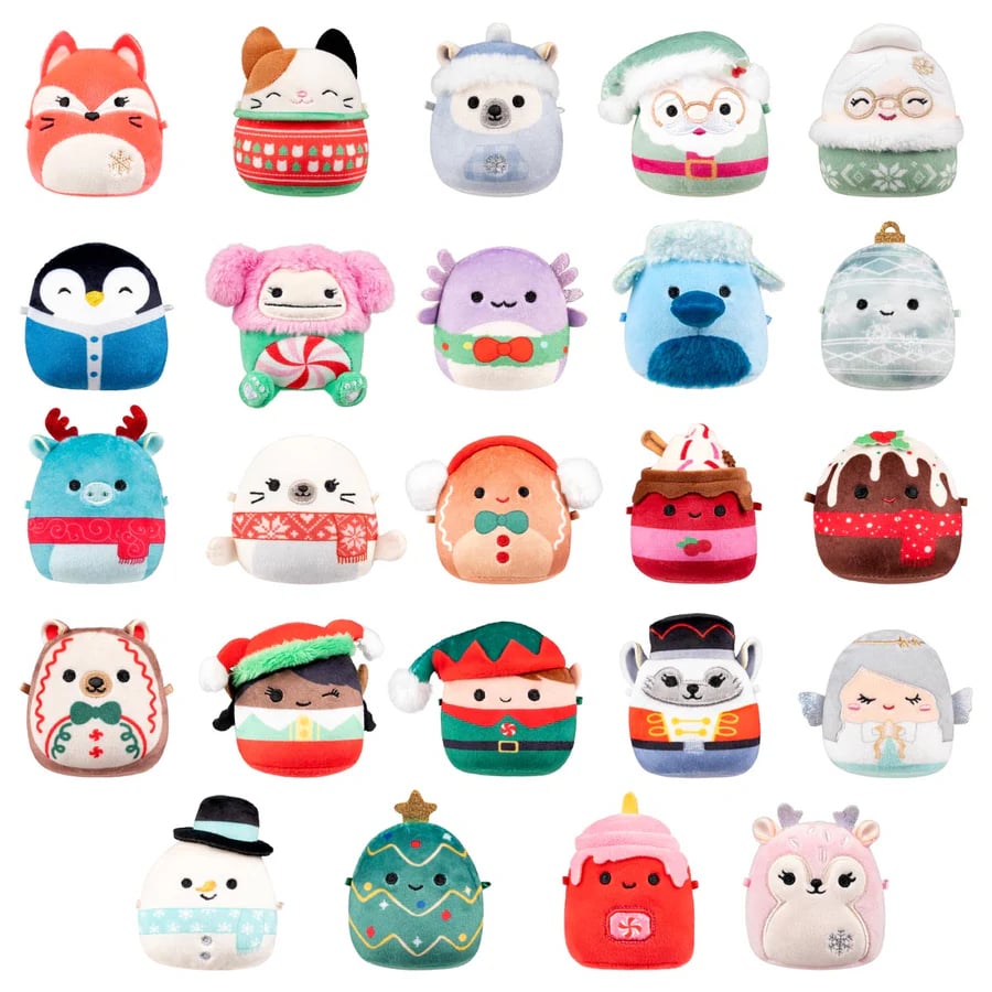 Squishmallows Christmas Adventskalender 2025 - 24 Schattige Pluche Figuren