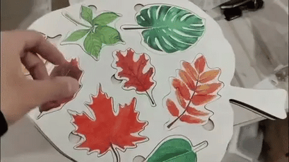 Houten Bladeren Puzzel – Educatief – Voor Kinderen – Met Bladherkenning