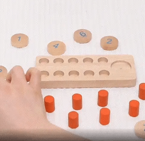 Houten Cijfers en Stapel Speelset – Voor Kinderen – Met Vormherkenning