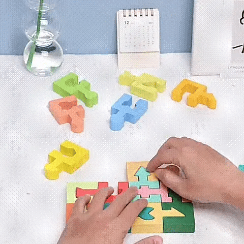 Educatief Puzzelspel – Kleurrijke Houten Blokken – Voor Kinderen