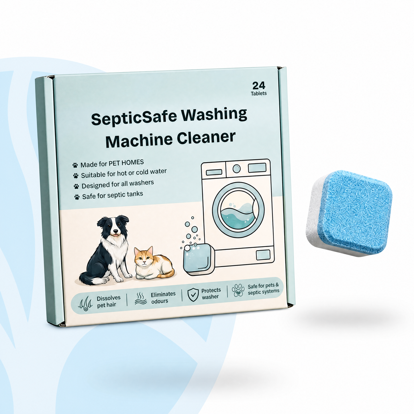 Fittershape Wasmachinereiniger – tegen huisdierhaar & geurtjes