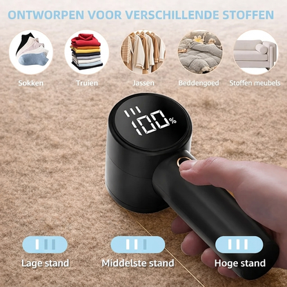 Fittershape Electric Lint Remover – met LED-display & 3 snelheden