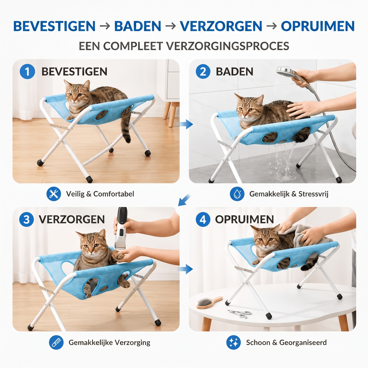 Fittershape Pet Grooming Hammock – opvouwbaar met snel drogend gaas