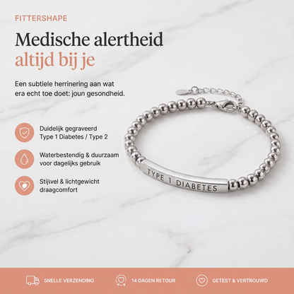 Fittershape Diabetes Slim Bracelet – medische alertheid & stijl