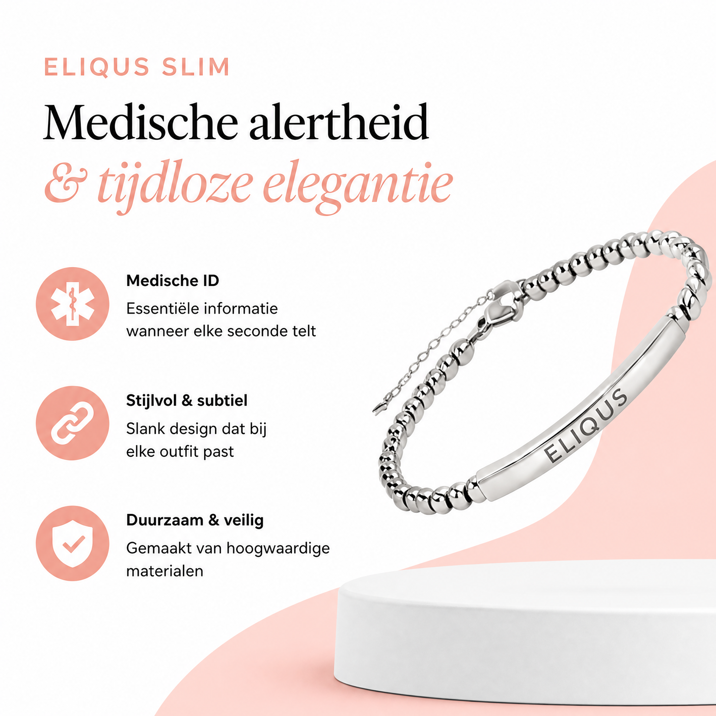 Fittershape Eliquis Slim Bracelet – medische alertheid & stijl