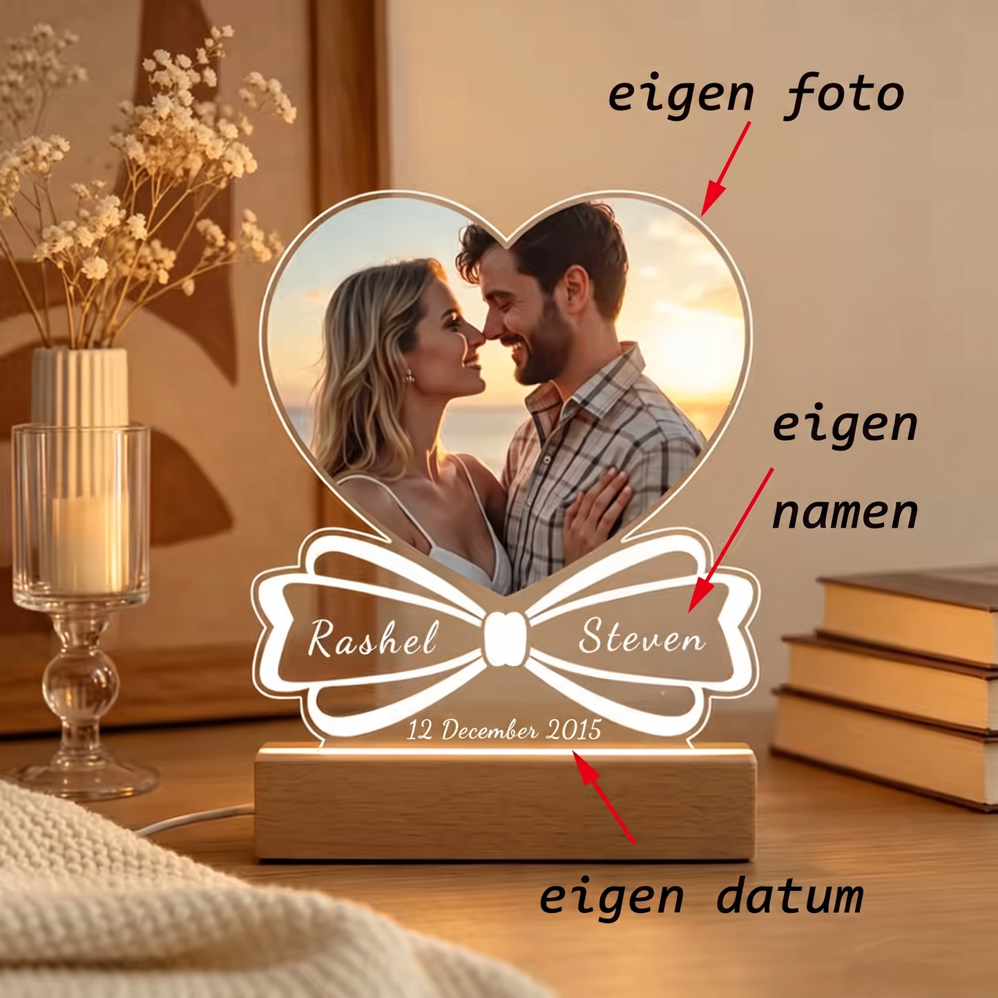 Fittershape Custom Photo Lamp – gepersonaliseerde acryl nachtlamp