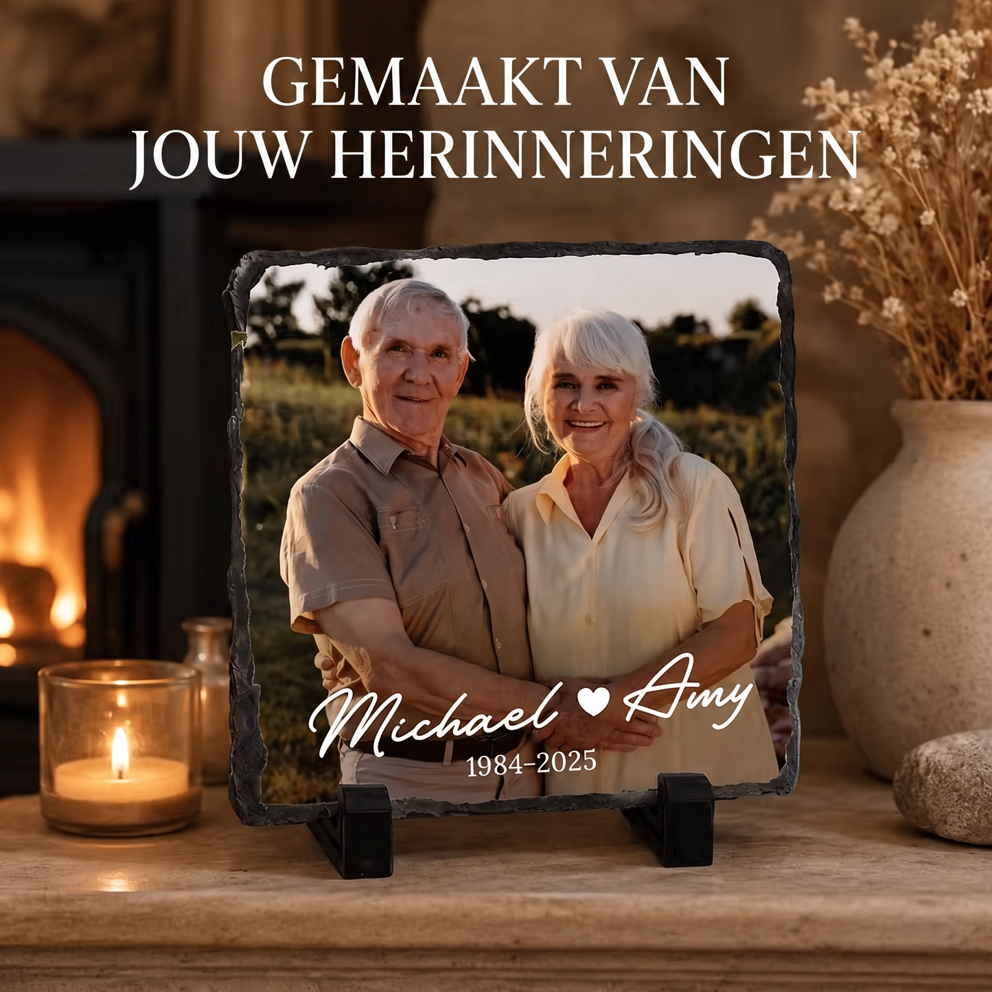 Fittershape Personalized Photo Stone Tablet – met eigen foto & tekst