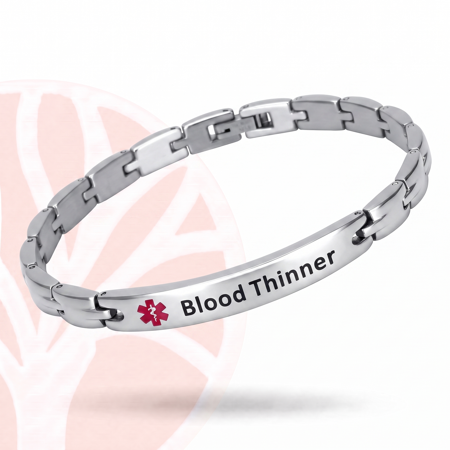 Fittershape Medical Alert ID Bracelet – chirurgisch staal voor dames (bloedverdunner)