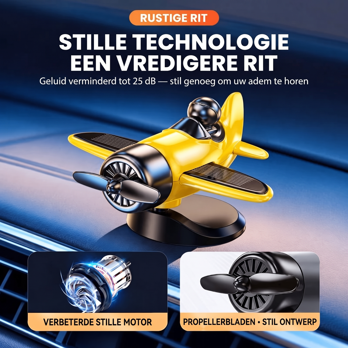 Fittershape Solar Vliegtuig Ornament – met draaiende propeller